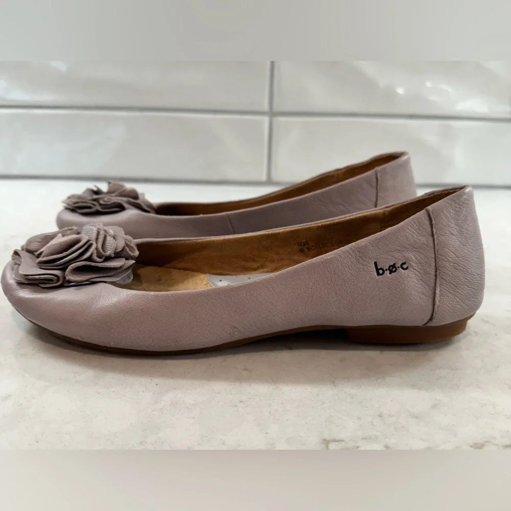 b.o.c. Leather Ballet Flats with rosette Size 7